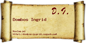 Dombos Ingrid névjegykártya